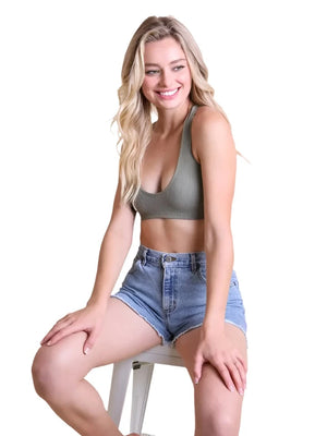 Ribbed Racer Back Bralette