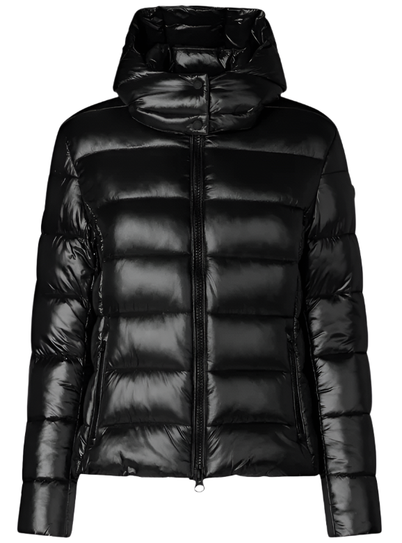 Woman's Hooded Puffer Jacket Cosmary in Black