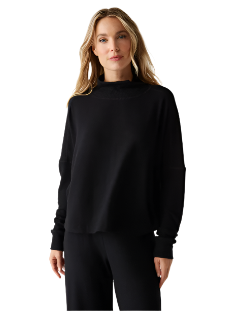 Frida Mock Neck Top - Black