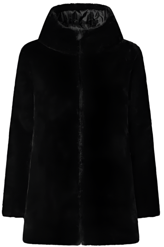 Woman's Hooded Reversible jacket Bridget in Black