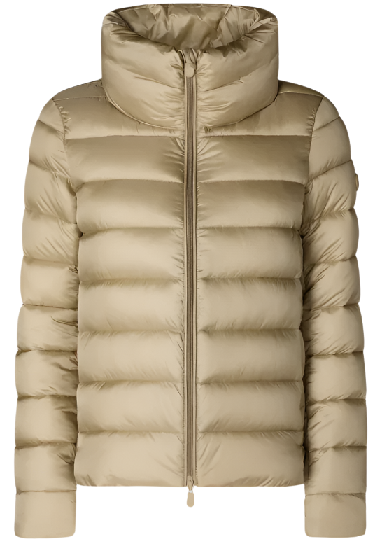 Woman's Puffer Jacket Elsie in Wood Beige