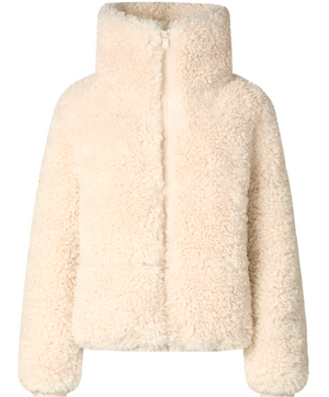 Woman's Faux Fur Jacket Kennie in Shore Beige