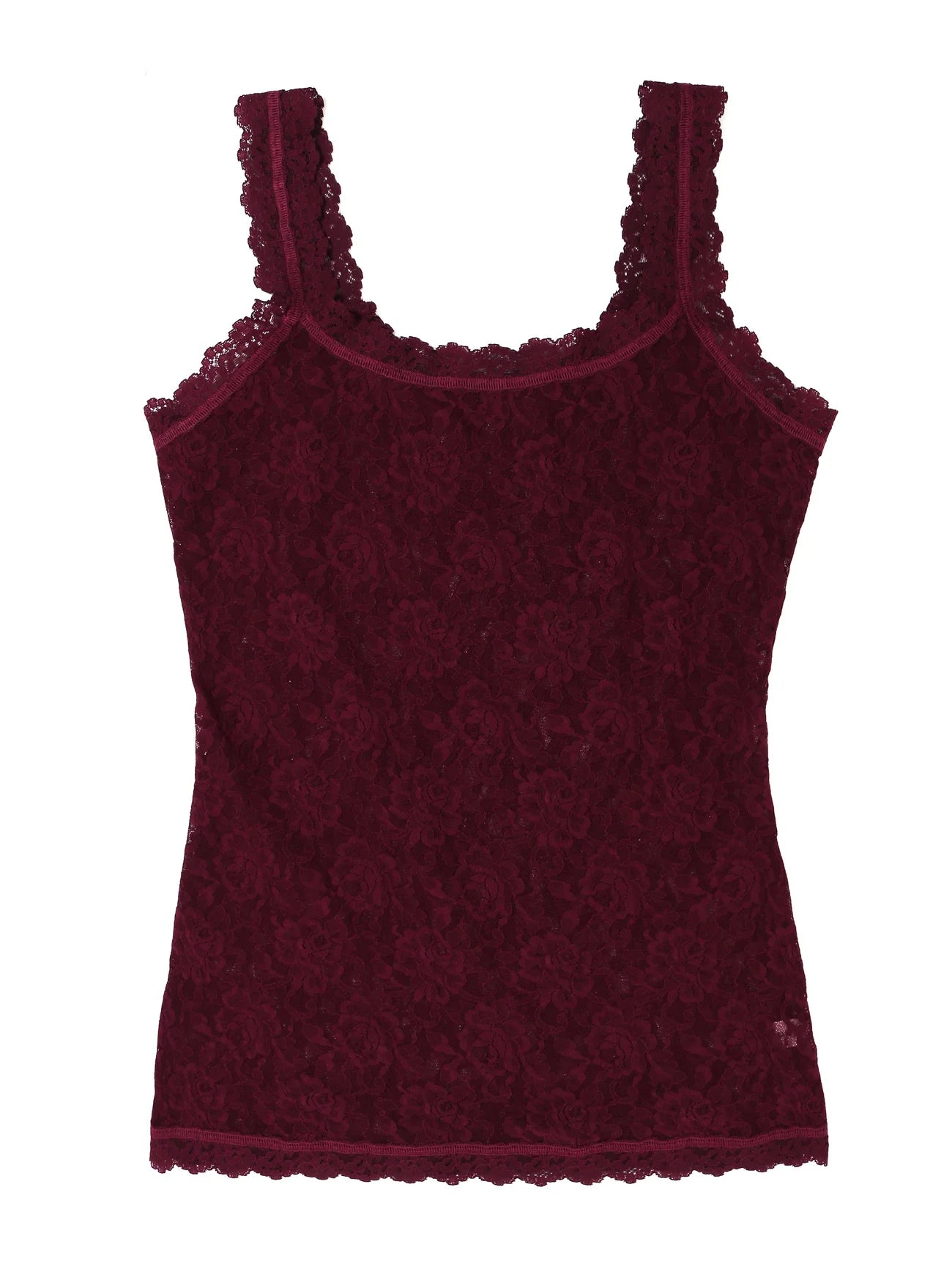 Women's Heart Print Lace Trim Cotton Bikini Underwear - Auden Red