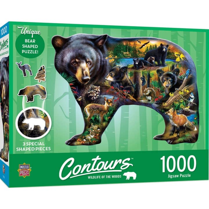 Contours - Wildlife of the Woods 1000 Piece Shaped Puzzle