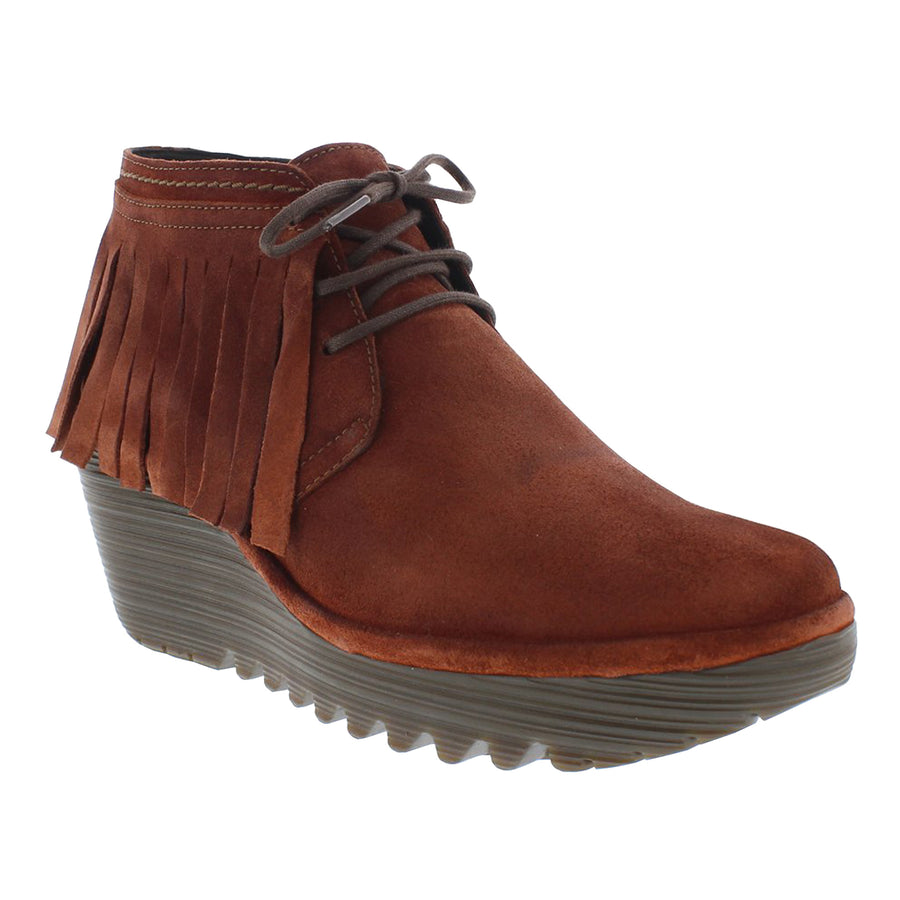 Yank Oil Suede Ankle Boot w/ Fringe
